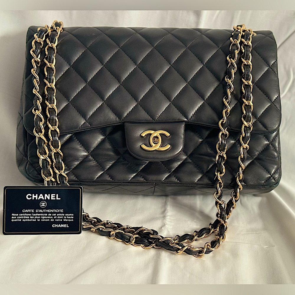 Chanel quilted  double flap LARGE CLASSIC Calfskin